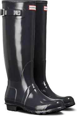 Hunter Women's Original Tall Gloss Rain Boot -Cheap Shoe Store hunter womens original tall gloss rain boot dark slate wft1000rgl dsl 19175.1536967724