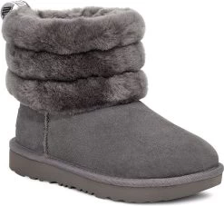 UGG Kids Fluff Mini Quilted -Cheap Shoe Store ugg kids fluff mini quilted charcoal 1103612k chrc 75726.1603813196